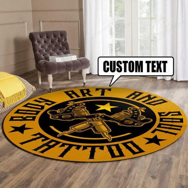 Personalized Tattoo Studio Round Mat Round Floor Mat Room Rugs Carpet Outdoor Rug Washable Rugs - Image 2