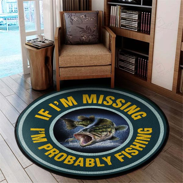 Probably Fishing Round Rug, Carpet 06359