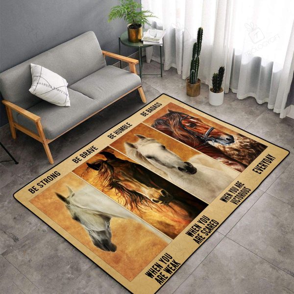 Horses Be Strong When You Are Rectangle Rug Decor Area Rugs For Living Room Bedroom Kitchen Rugs Home Carpet Flooring Rs016199 Print