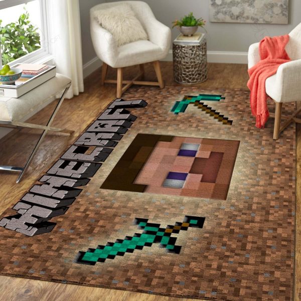 Minecraft Area Rectangle Area Rugs Carpet For Living Room, Bedroom, Kitchen Rugs, Non-Slip Carpet Rp122369 Print