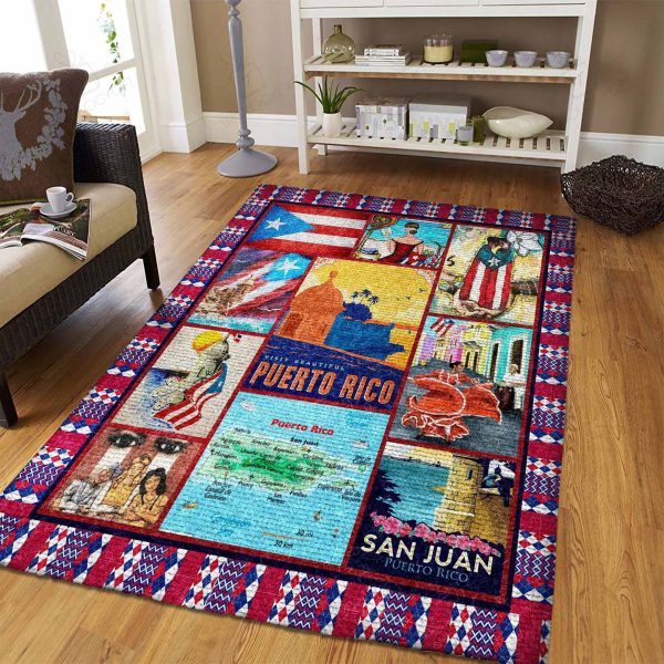 Puerto Rico Rectangle Area Rugs Carpet For Living Room, Bedroom, Kitchen Rugs, Non-Slip Carpet Rp124322 Print